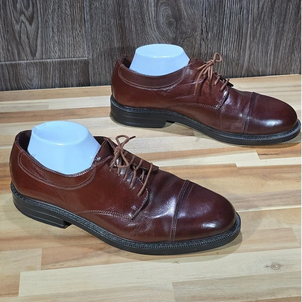 Giorgio‎ Brutini Cap Toe Derby Oxfords Size 10 M Brown Leather Dress Shoes